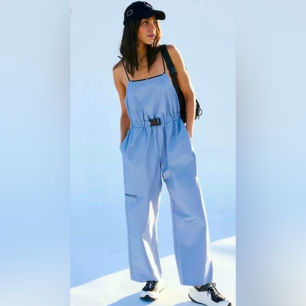 FP Movement by Free People Light Blue Utility Jumpsuit
